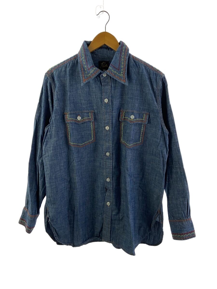 【中古】Needles◆長袖プルオーバー/M/綿織物/OT211/インディゴ/Work Shirt Cotton Chambray//【メンズウェア】