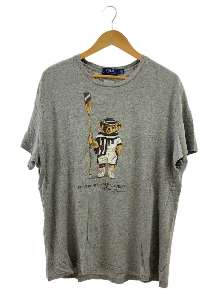 【中古】POLO RALPH LAUREN◆ポロベア/プルオーバー/L/綿織物/GRY【メンズウェア】