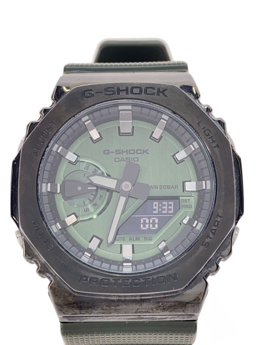 【中古】CASIO◆石英ウオッチ_G-SHOCK/デジタル/GRN/KHK【服飾雑貨他】