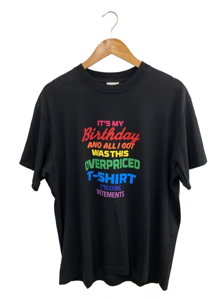 【中古】VETEMENTS◆Vetements Birthday Printed T-shirtTプルオーバー/L/綿織物/BLK/UAH20TR616【メンズウェア】