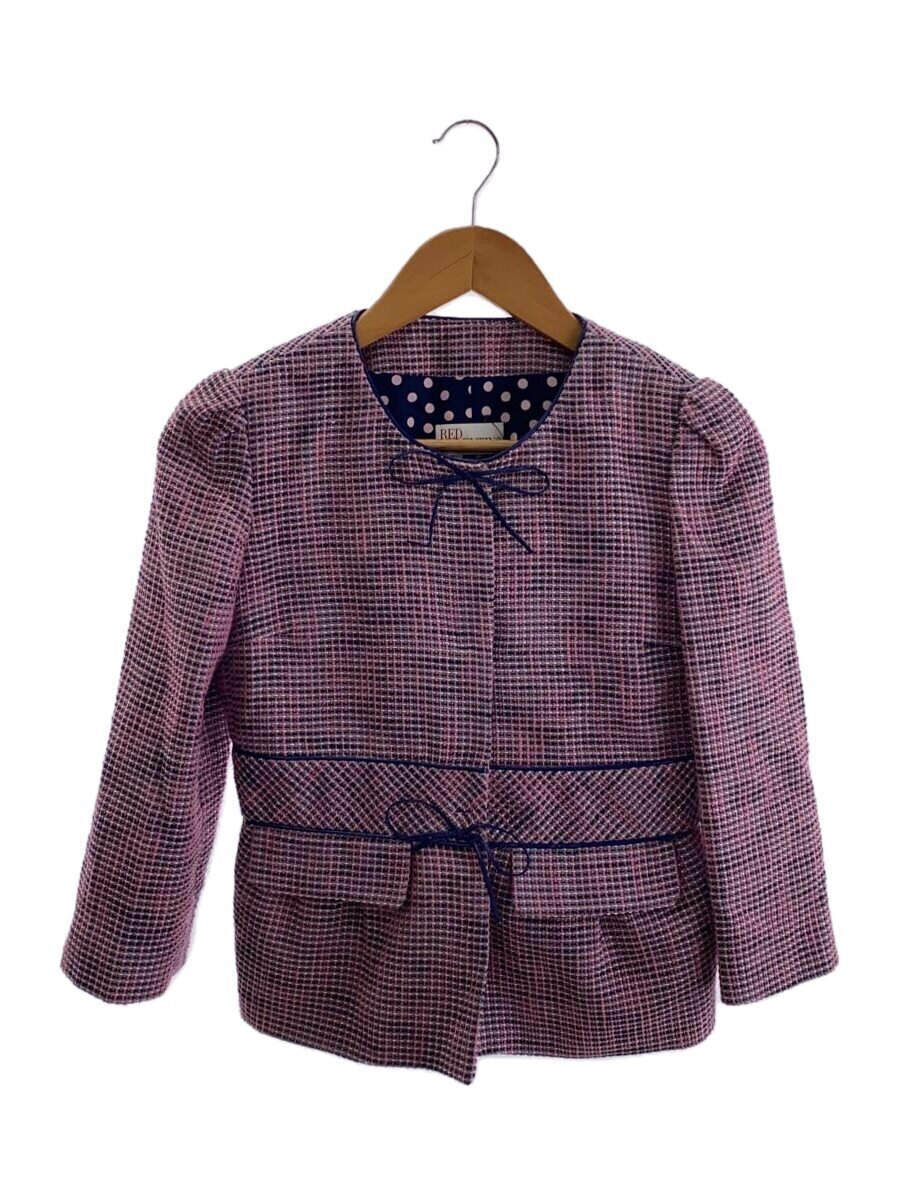 【中古】RED VALENTINO◆ツィード上衣/--/綿織物/PNK【レディース御召しもの】