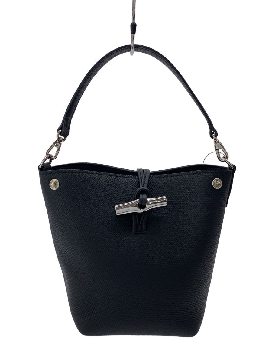 【中古】LONGCHAMP◆LE ROSEAU_XS/ル ロゾ/2WAY BACKET BAG/レザー/BLK/10279HFP001【バッグ】|2nd STREET 店