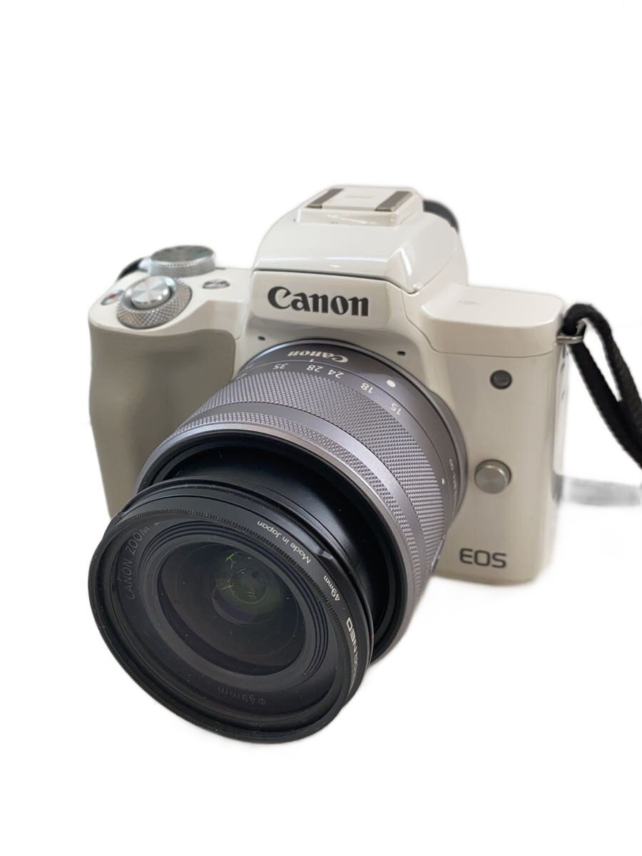 【中古】CANON◆デジタル一眼写真機 EOS Kiss M ダブルレンズキット [白いこと]//【写真機】