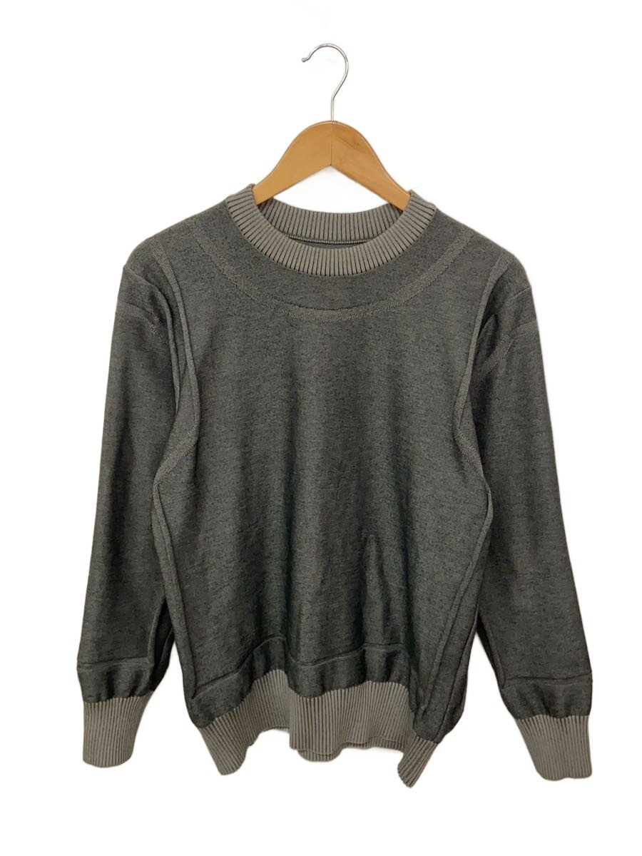 【中古】ISSEY MIYAKE◆編み物・プルオーバー(薄っぺら)/1/ポリエステル/GRY/AT53KN458【メンズウェア】