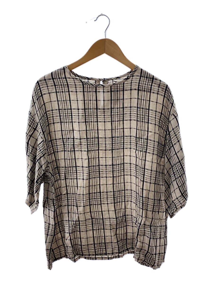【中古】nest Robe◆半袖トップ/FREE/リネン/マルチ色つや/照合のしるし/01232-1037【レディース御召しもの】