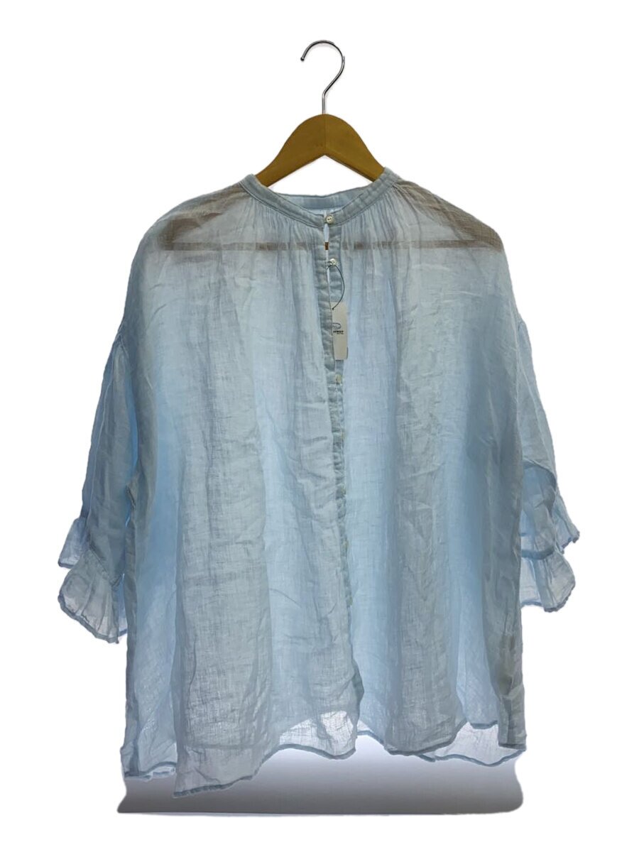【中古】nest Robe◆半袖プルオーバー/FREE/リネン/BLU/01242-1521【レディースお召しもの】