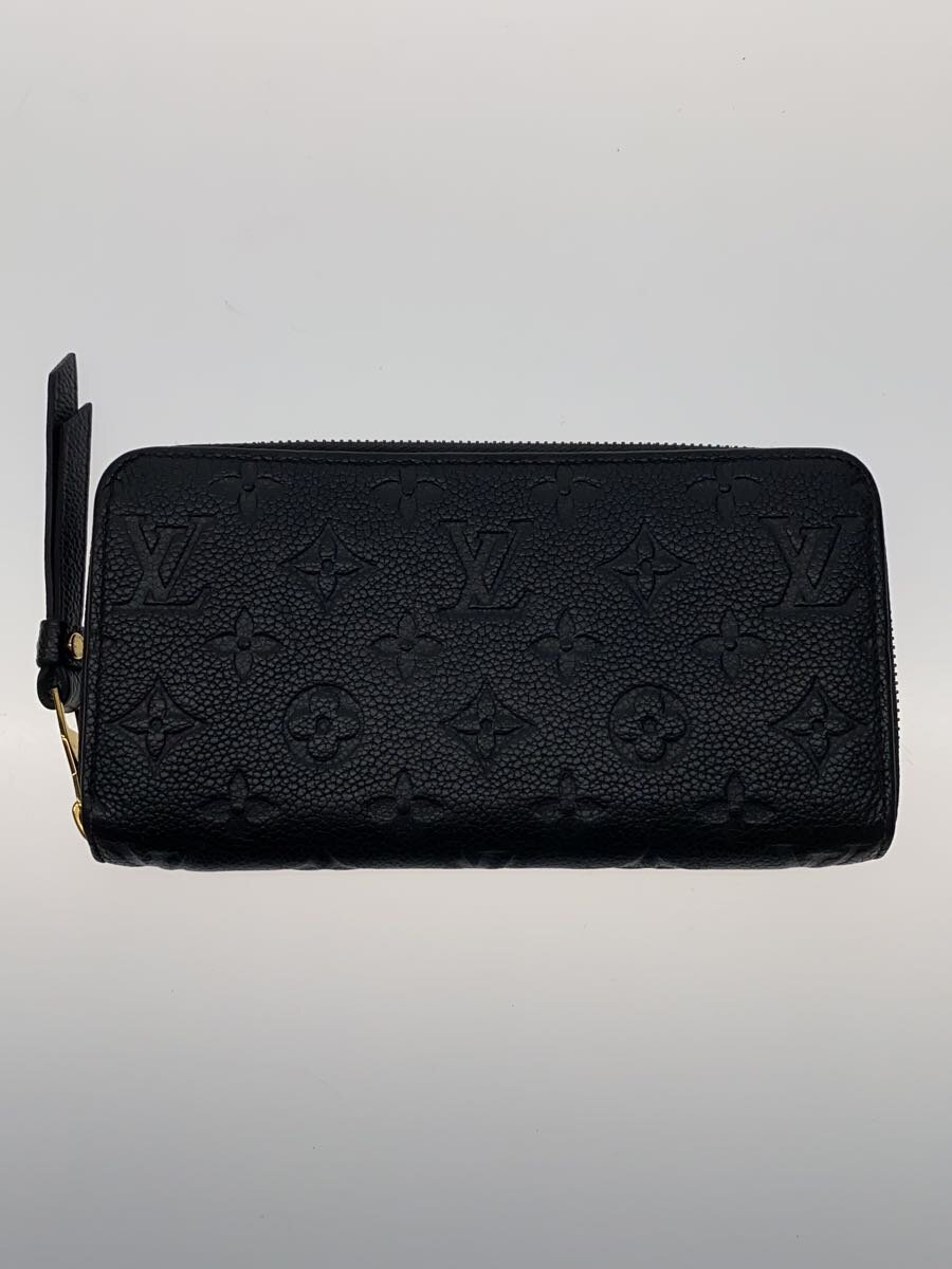 【中古】LOUIS VUITTON◆ジッピー・ウォレット_モノグラム・アンプラント_BLK/牛革/BLK/メンズ【服飾雑貨他】