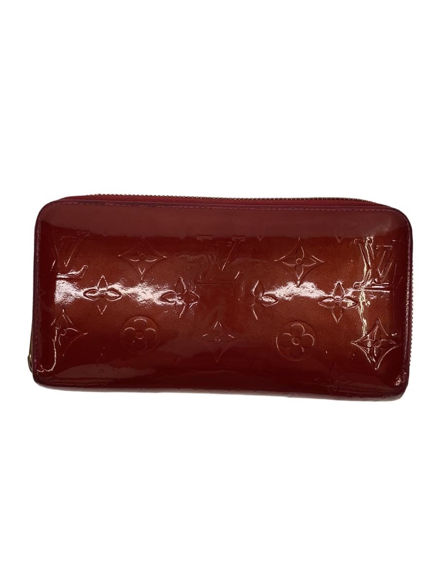 【中古】LOUIS VUITTON◆ジッピー・オーガナイザー_モノグラム・ヴェルニ/エナメル/RED/レディース【服飾雑貨他】