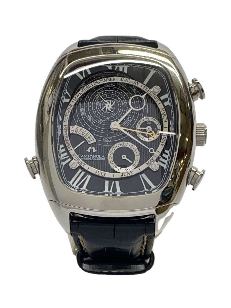 【中古】CITIZEN◆石英ウオッチ/アナログ/なめし革/GRY/BLK/SS/6704-T024980【服飾雑貨他】