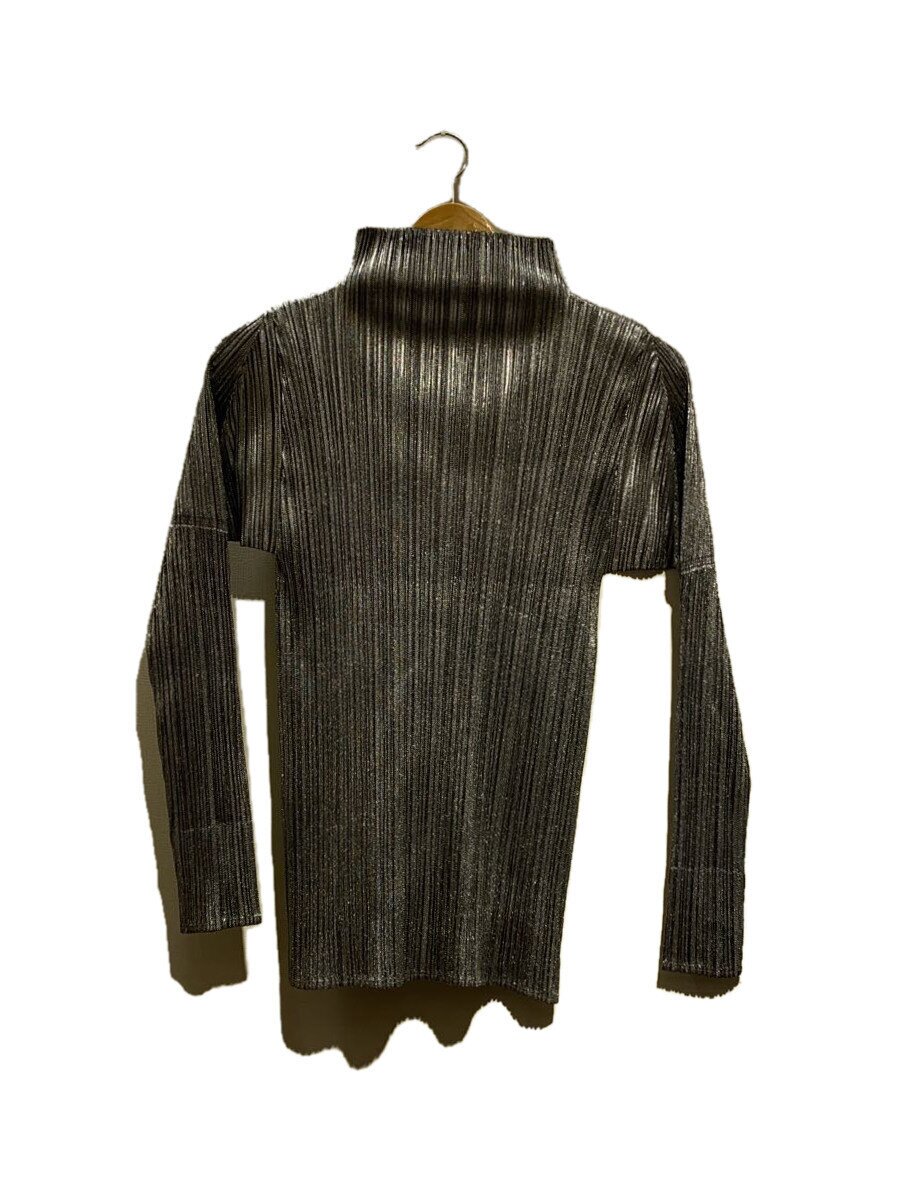 【中古】PLEATS PLEASE ISSEY MIYAKE◆ハイネック/長袖カットソー/3/ポリエステル/SLV/PP78JK404【レディースお召しもの】