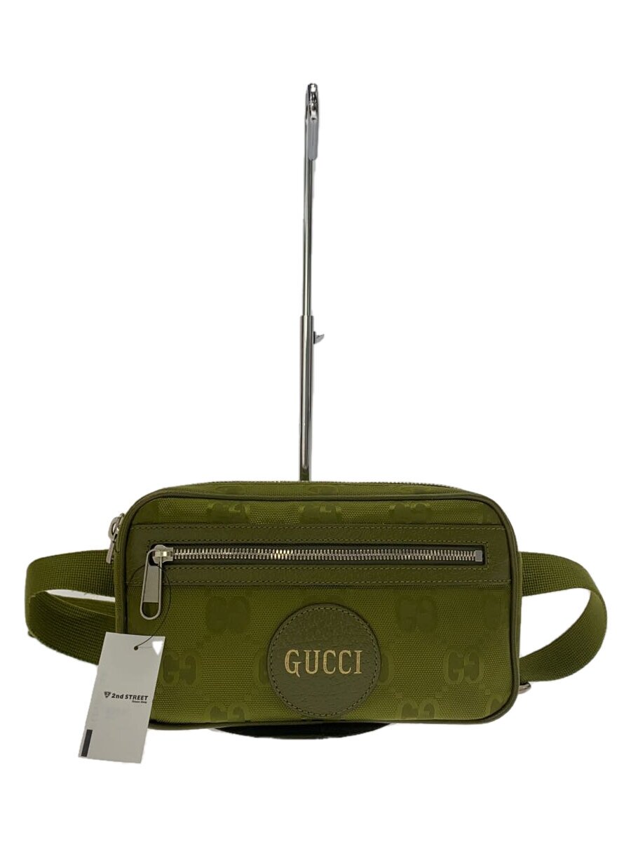 【中古】GUCCI◆三尺帯御徒面子_グッチオフザグリッド/ナイロン/緑であること/角擦れ有【御徒面子】