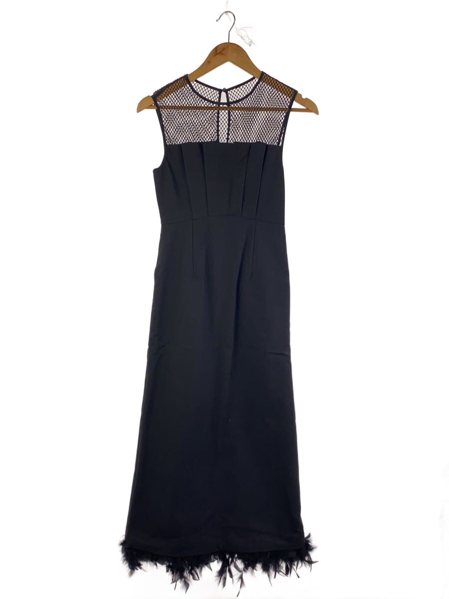 【中古】AMERI◆23AW/LADY LIKE FEATHER DRESS/S/人絹/BLK/02320540970【レディース御召しもの】