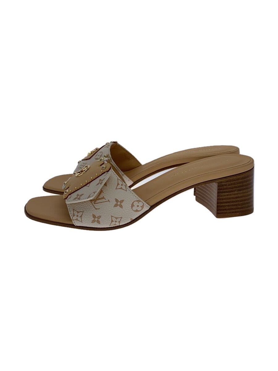 【中古】LOUIS VUITTON◆サンダル/39/白いこと/なめし革/1acxii【シューズ】