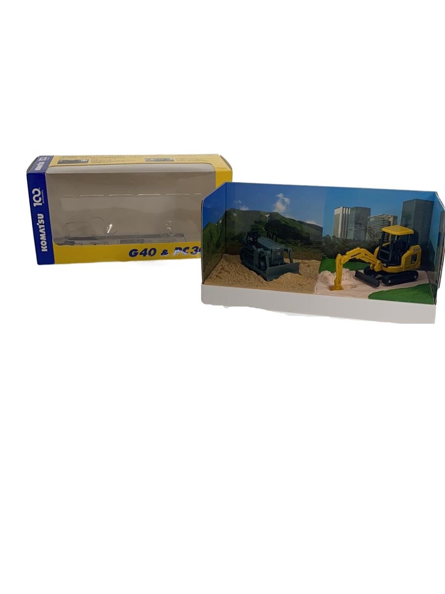 【中古】KOMATSU◆ミニカー/コマツ G40ブルドーザー & PC30E電動ミニショベル オリジナルミニチュア【ホビー】