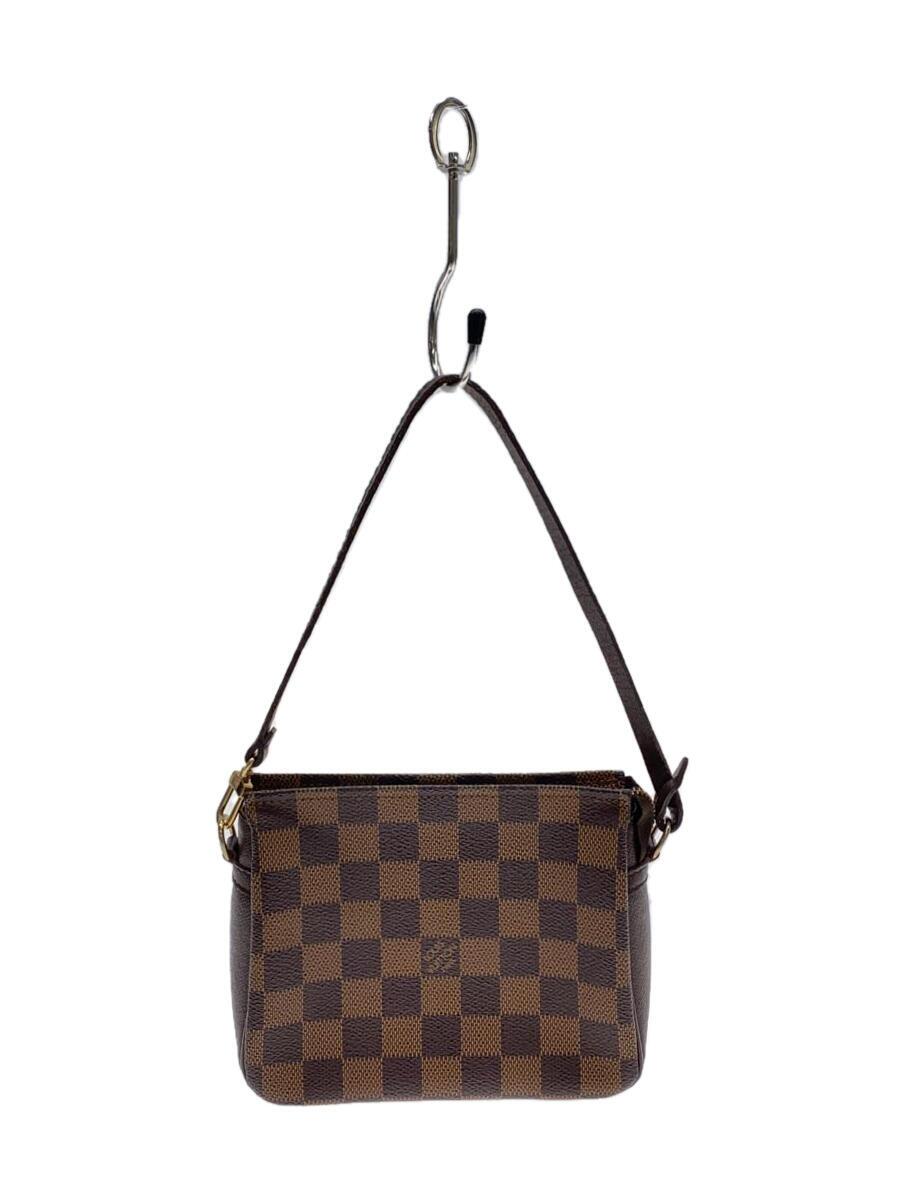 【中古】LOUIS VUITTON◆トゥールス・メイクアップ_ダミエ・エベヌ_BRW/PVC/BRW【御徒面子】