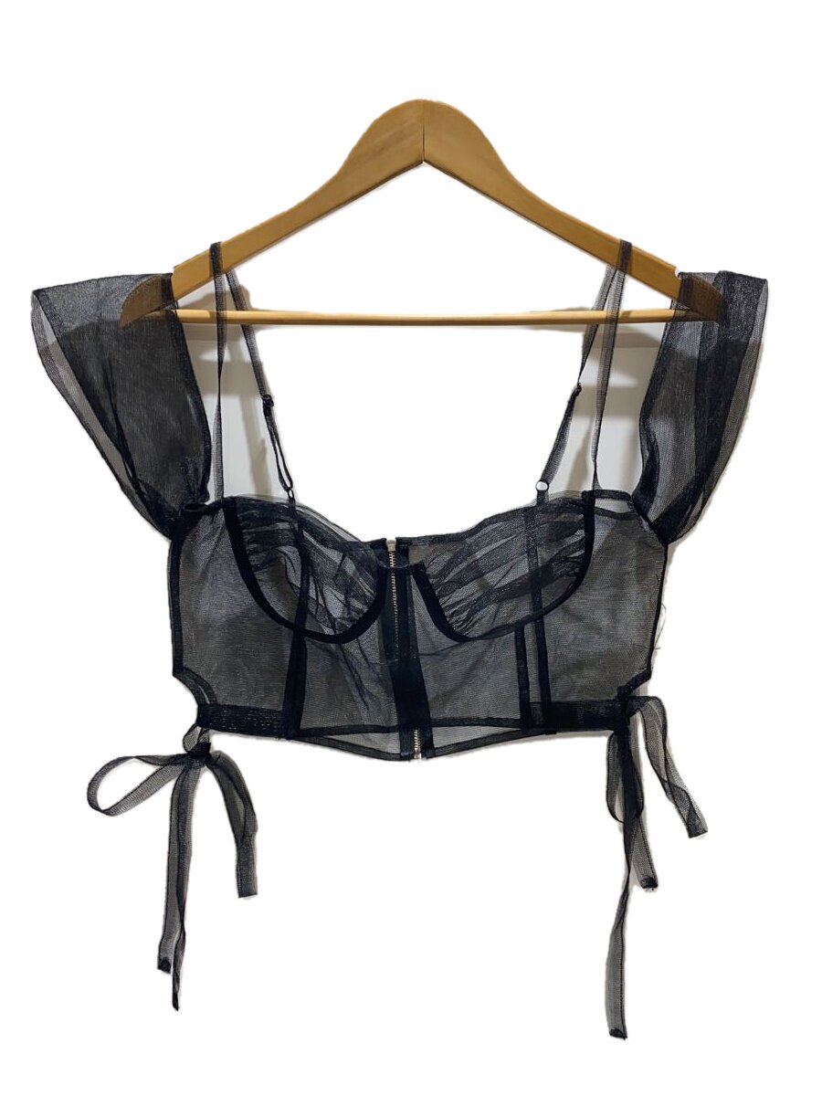 【中古】MAISON SPECIAL◆21221315120/チュールオフショルダービスチェ/FREE/ポリエステル/BLK/無地【レディース御召しもの】