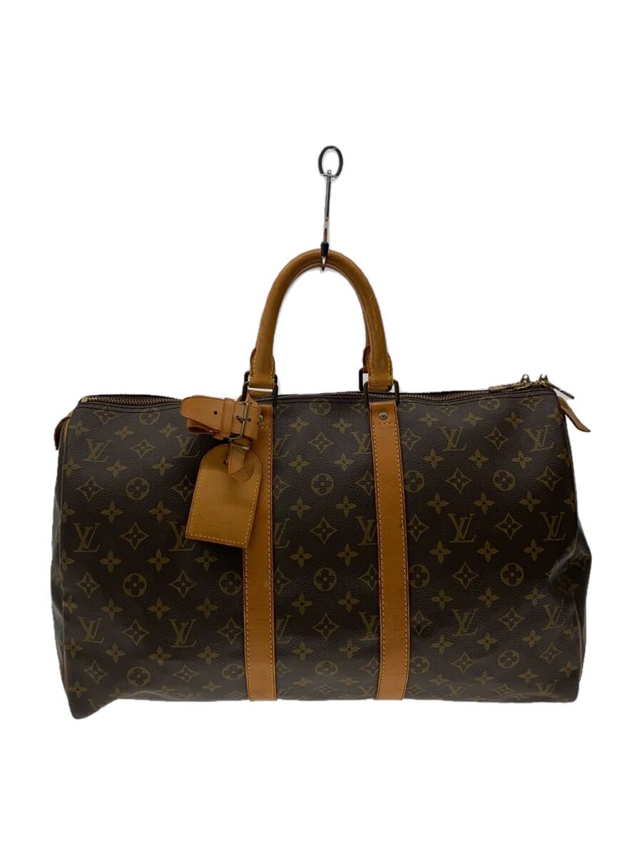 【中古】LOUIS VUITTON◆キーポル45_モノグラム・帆布_BRW/PVC/BRW/モノグラム【御徒面子】