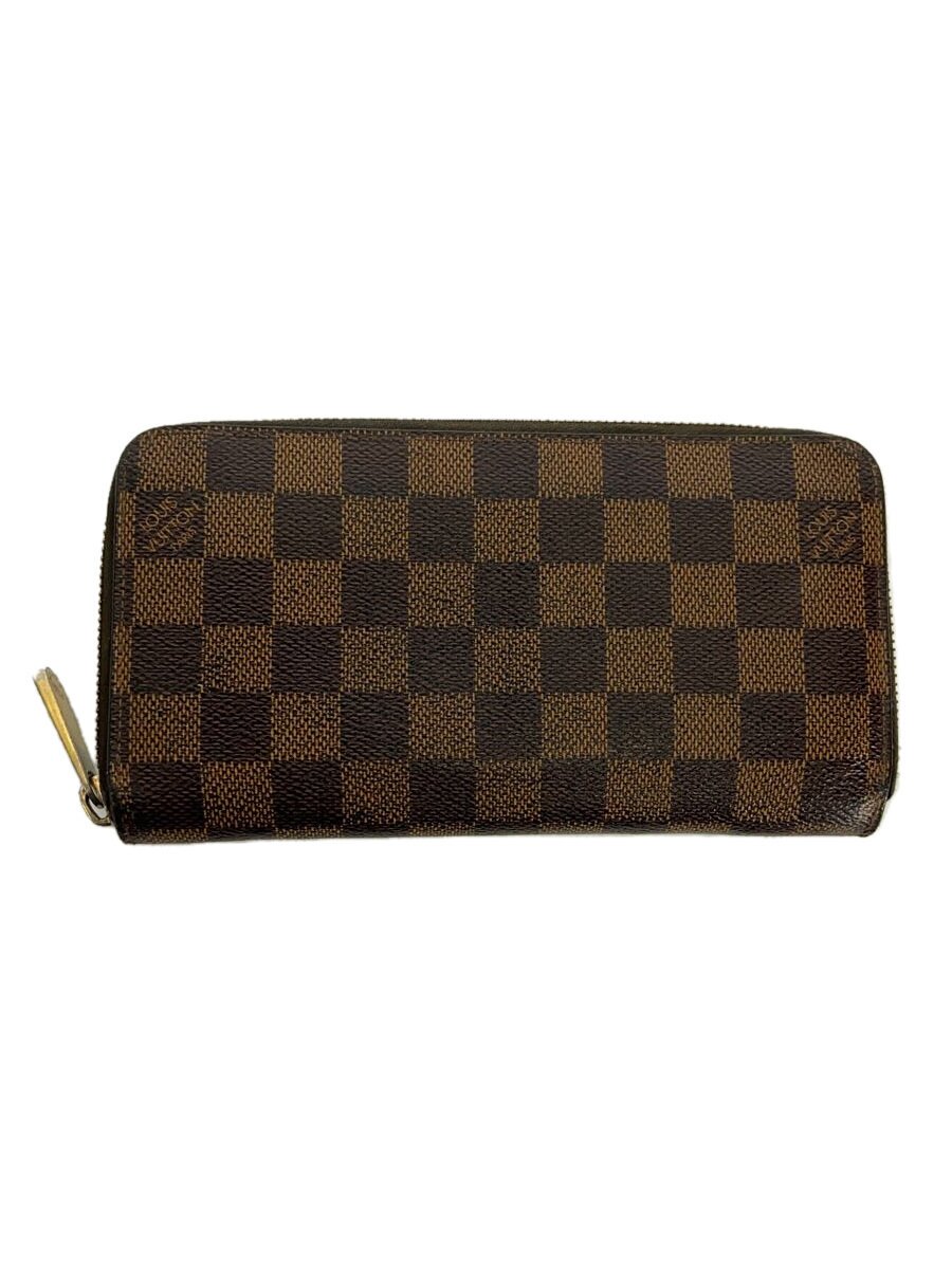 【中古】LOUIS VUITTON◆1)ジッピー・ウォレット_ダミエ・エベヌ_BRW/PVC/BRW/総柄/メンズ【服飾雑貨他】