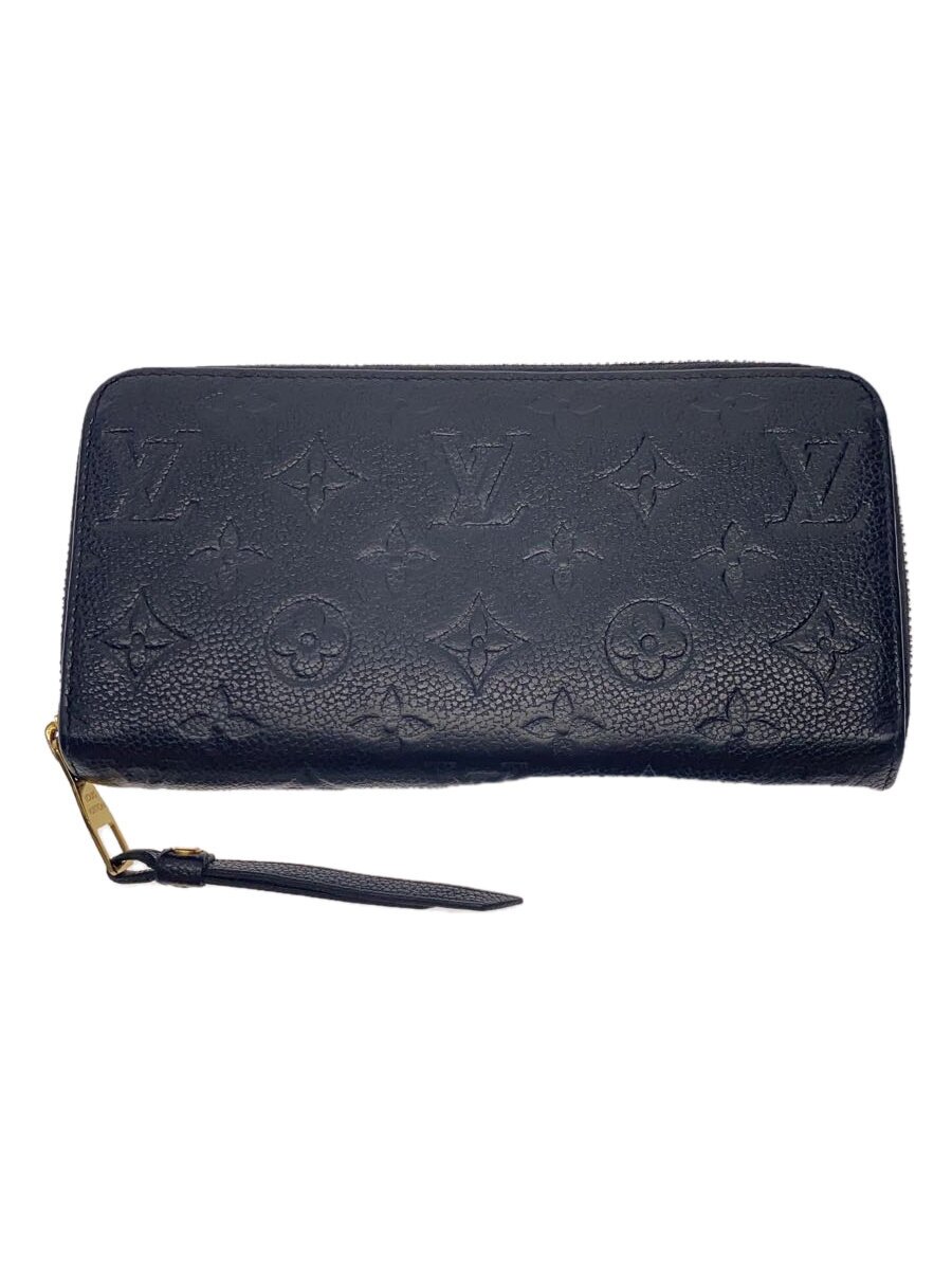 【中古】LOUIS VUITTON◆ジッピー・ウォレット_モノグラム・アンプラント_BLK/レザー/BLK/メンズ【服飾雑貨他】