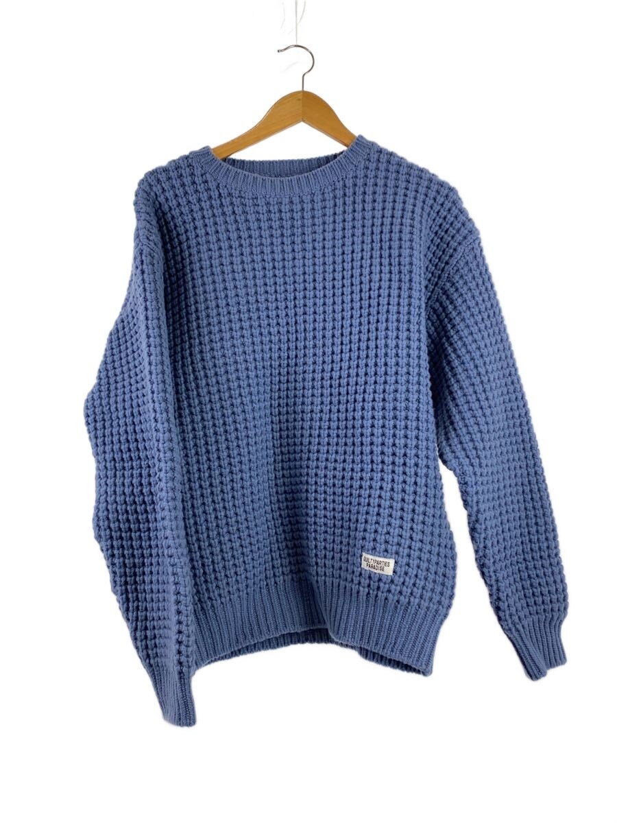 【中古】WACKO MARIA◆ニット・セーター(厚手)/L/ウール/BLU/24fw-wkn-kn01【メンズウェア】|2nd STREET 店