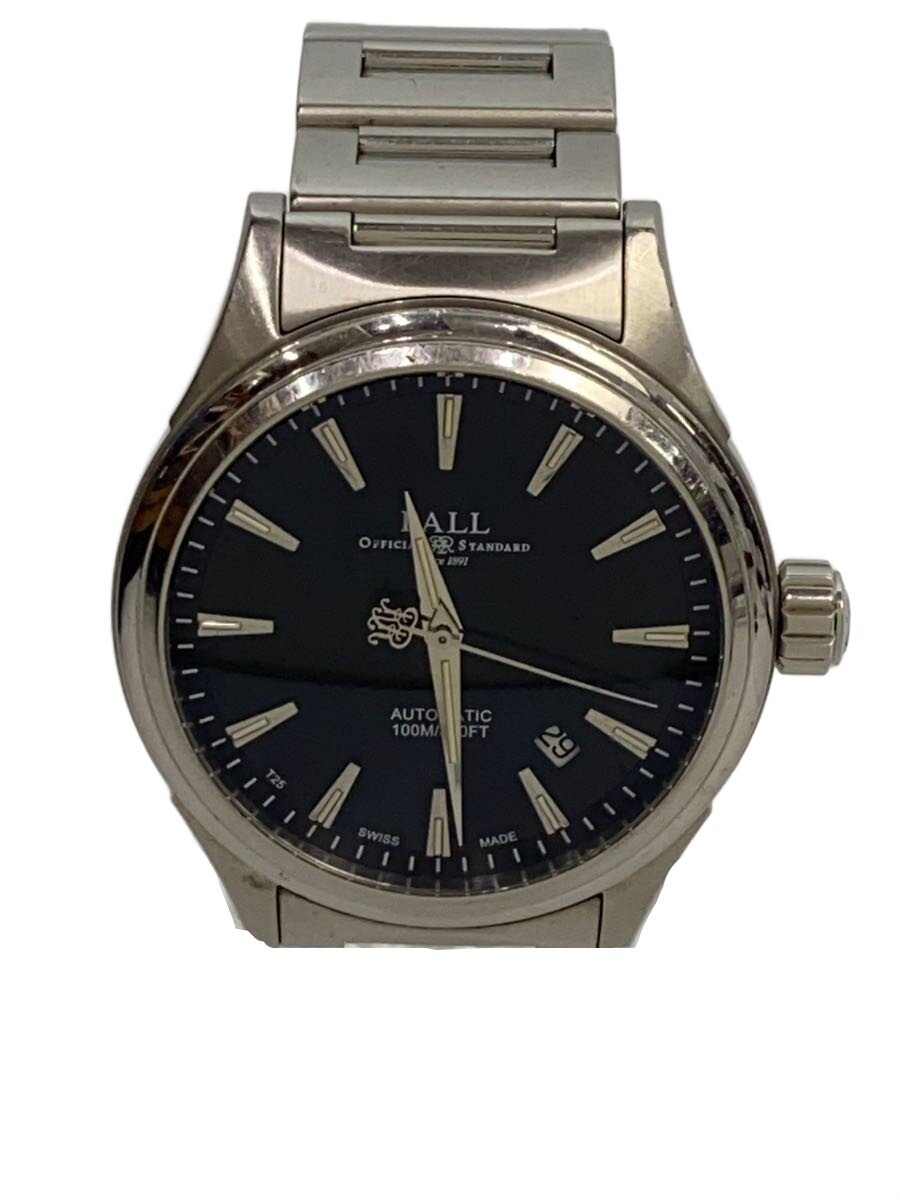 【中古】BALL WATCH◆自動小銃巻ウオッチ/アナログ/ステンレス鋼/BLK/SLV/NM2098C【服飾雑貨他】