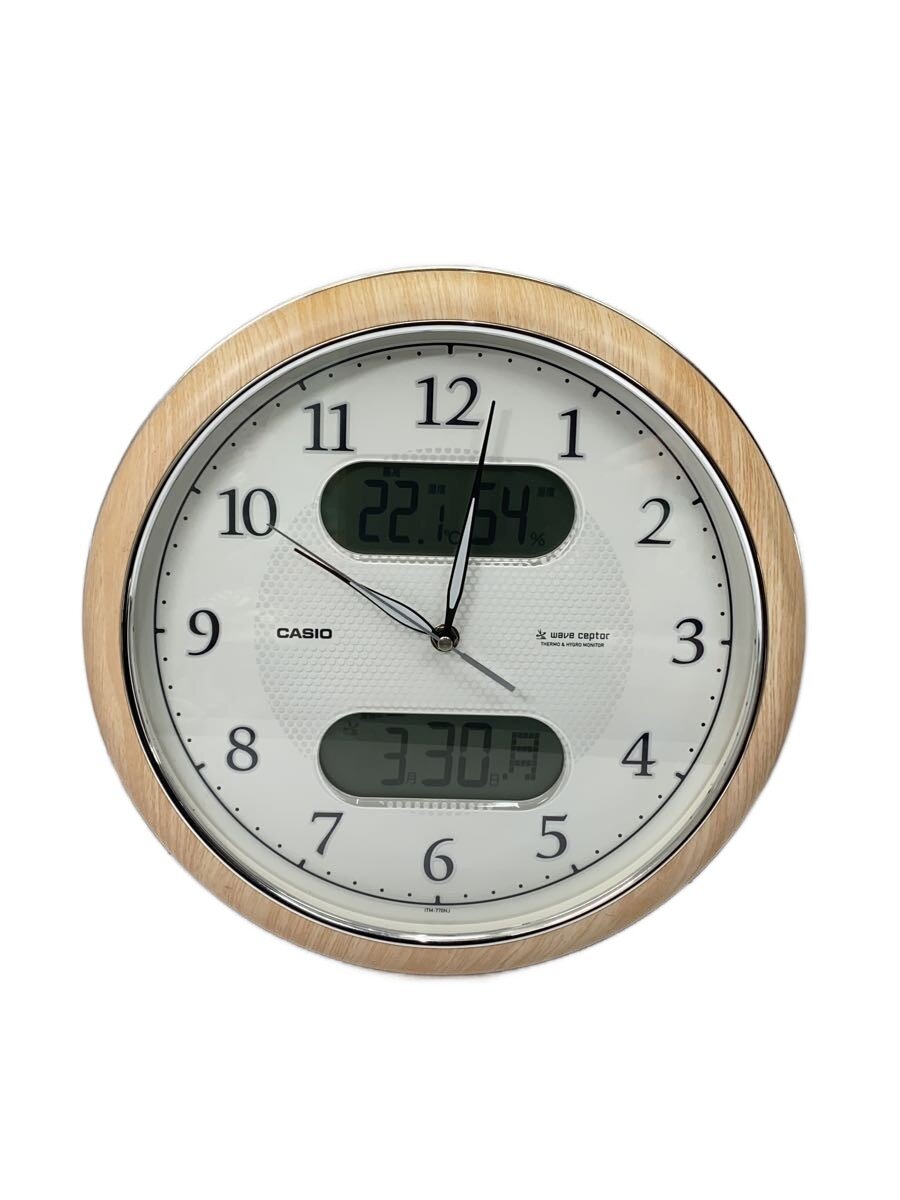 【中古】CASIO◆時計/BEG【インテリア小物・日用雑貨】