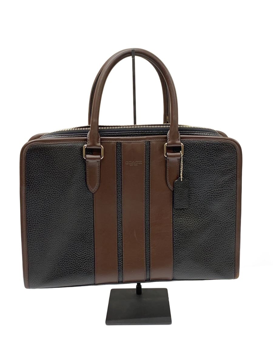 【中古】COACH◆ブリーフ入れもの/なめし革/BLK【御徒面子】