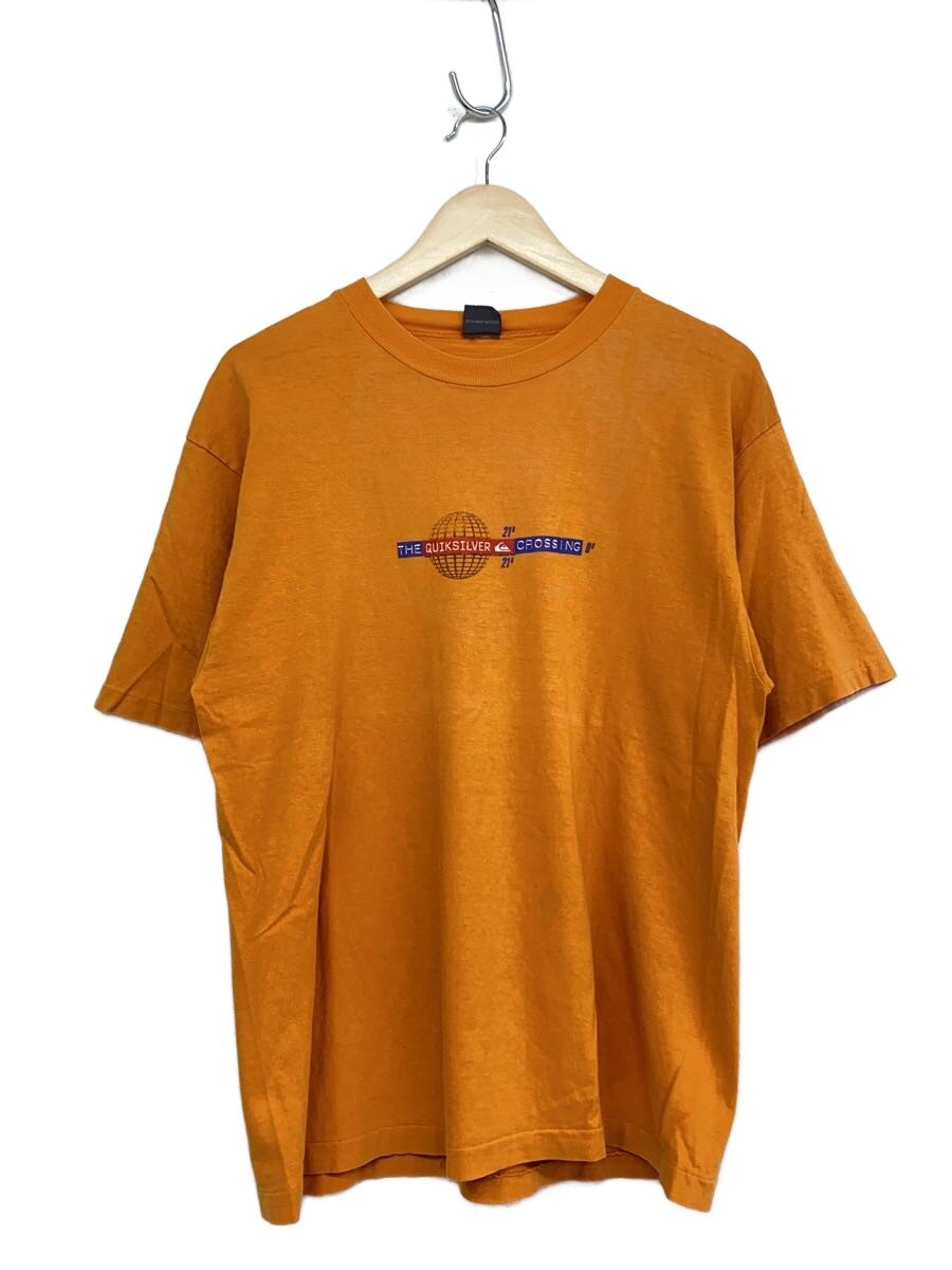 【中古】QUIKSILVER◆90s/Print Tee/シングル編み目/プルオーバー/綿織物/ORN/刷り上げる//【メンズウェア】