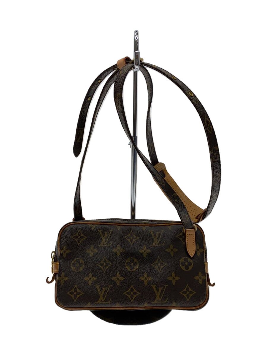 【中古】LOUIS VUITTON◆ポシェット・マルリー・バンドリエール_モノグラム・帆布/PVC/BRW【御徒面子】