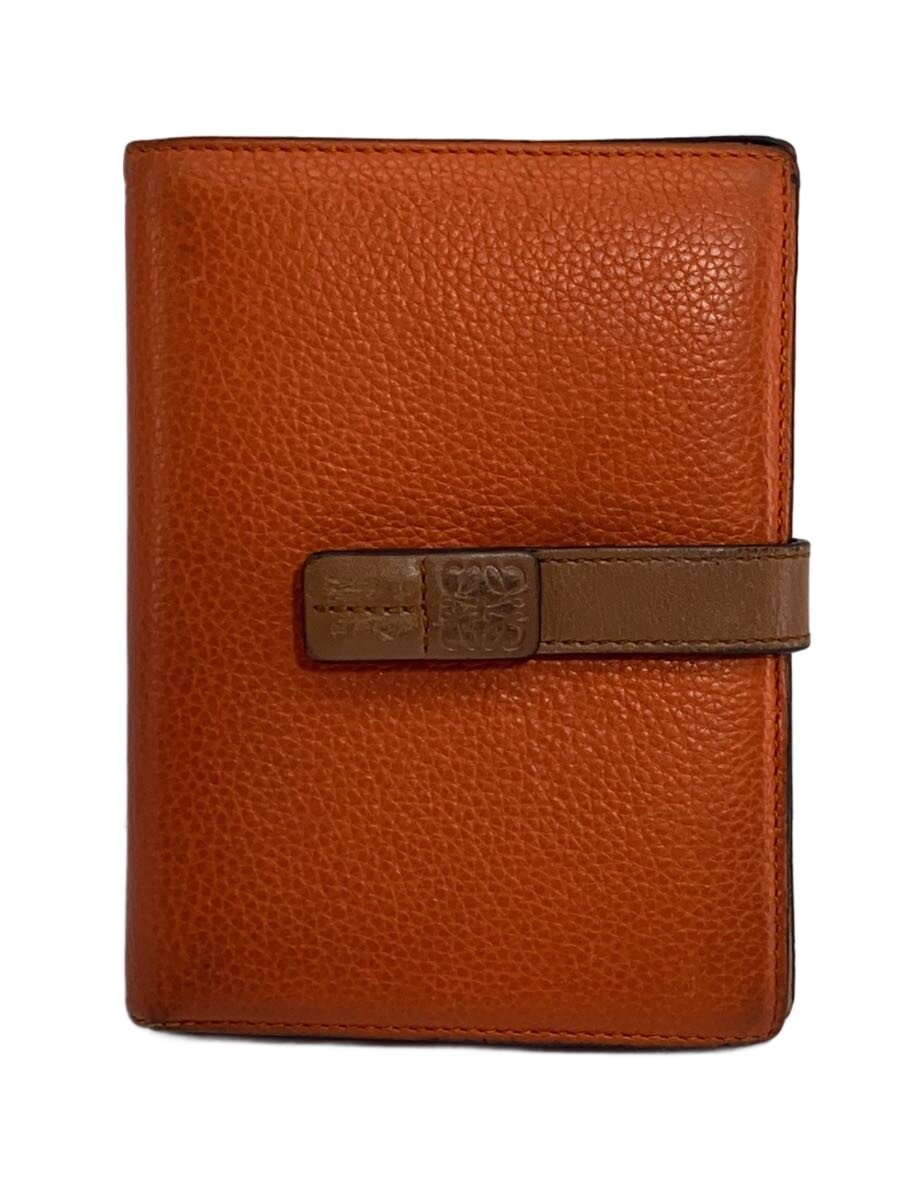【中古】LOEWE◆バーティカル ウォレット 並み並み/なめし革/ORN/レディース/角擦れ・ヨゴレ・当て嵌める感有【服飾雑貨他】