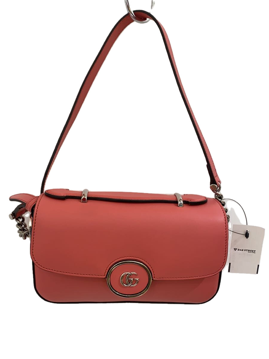 【中古】GUCCI◆ショルダーバッグ_ダブルG/なめし革/PNK//【御徒面子】