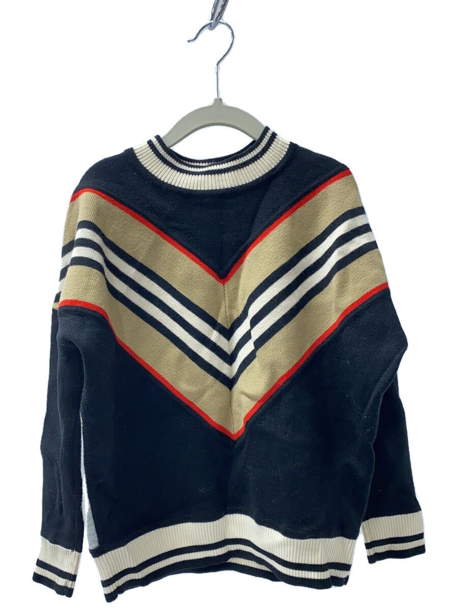 【中古】BURBERRY◆編み物・ティーシャツ/6Y/116/羊毛/BLK【キッズ】