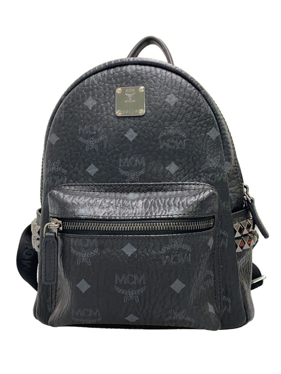 【中古】MCM◆背嚢/なめし革/BLK/総柄/MMK6SVE41BK001【御徒面子】