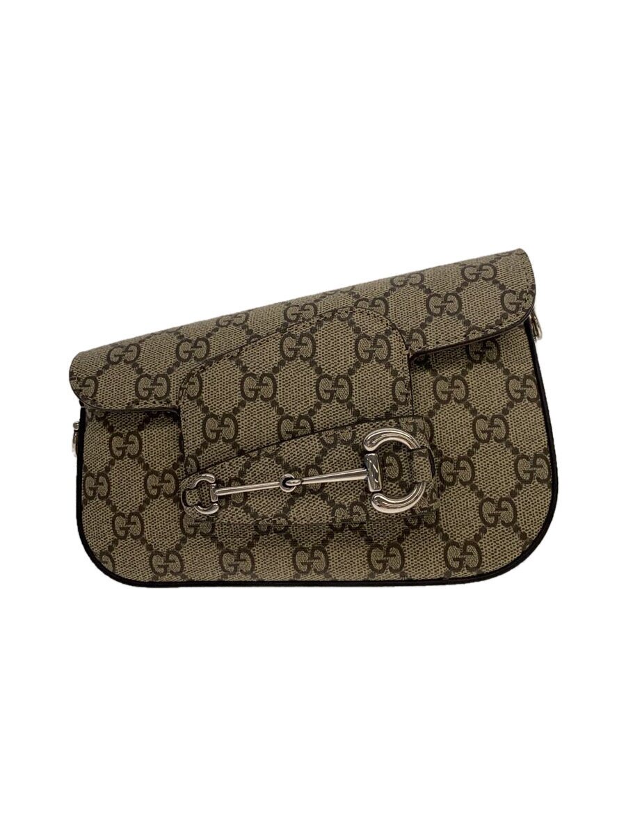 【中古】GUCCI◆ホールズビット 1955 ミニ ショルダーバッグ/PVC/BEG/総柄【御徒面子】