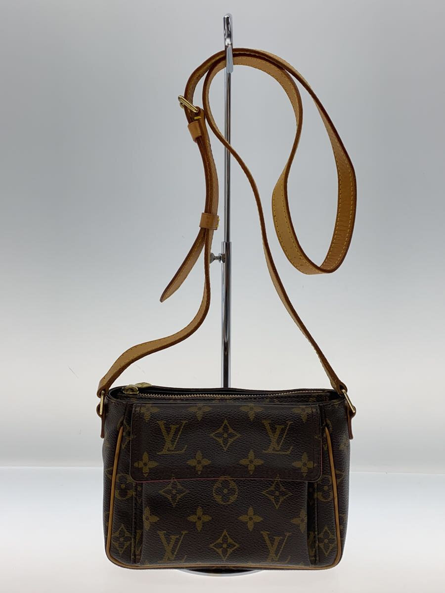 【中古】LOUIS VUITTON◆ヴィバ・シテPM_モノグラム・帆布/なめし革/BRW/総柄【御徒面子】