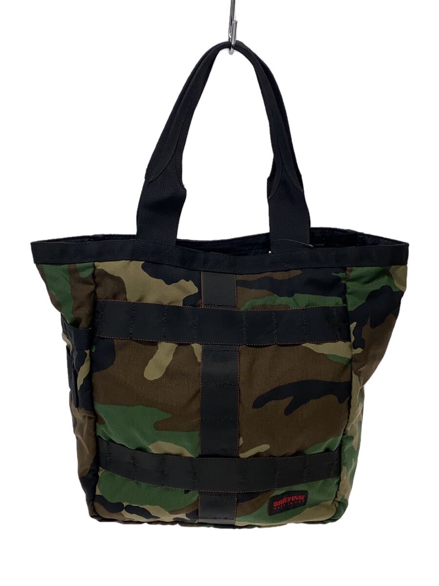 【中古】BRIEFING◆カモフラージュリバーシブルトートバッグ/カーキ/間鴨フラ/USA製【御徒面子】