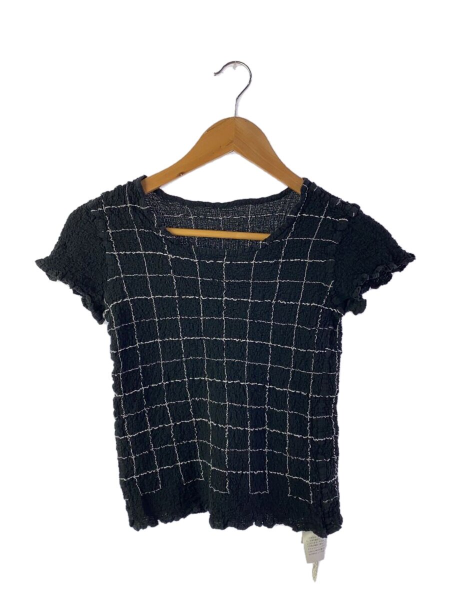 【中古】me ISSEY MIYAKE◆車窓書き込み/トップス/--/ポリエステル/BLK/照合のしるし/MI32FK609【レディース御召しもの】