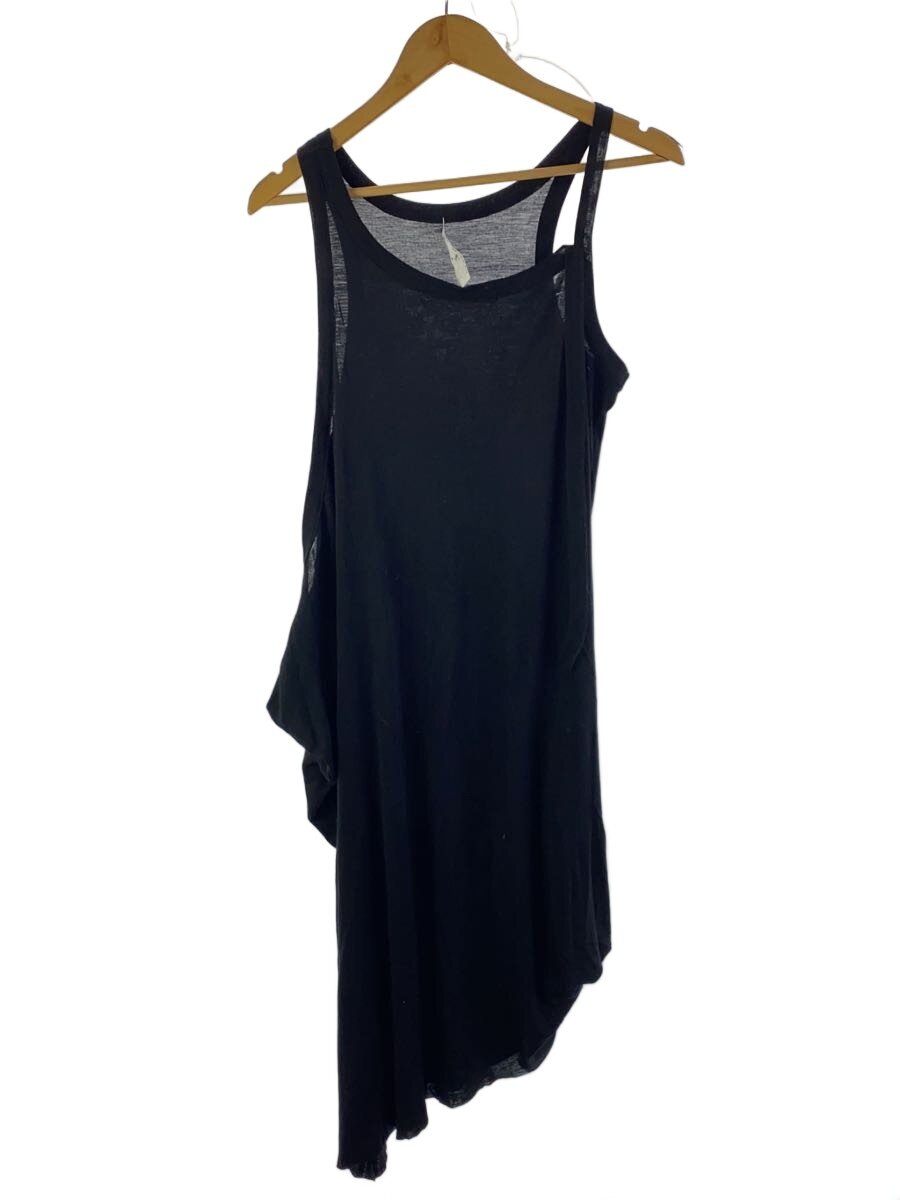 【中古】YOHJI YAMAMOTO◆非相称/ドレープ/ノースリーブ衣裳/2/羊毛/BLK/無地/FE-T36-172//【レディース御召しもの】
