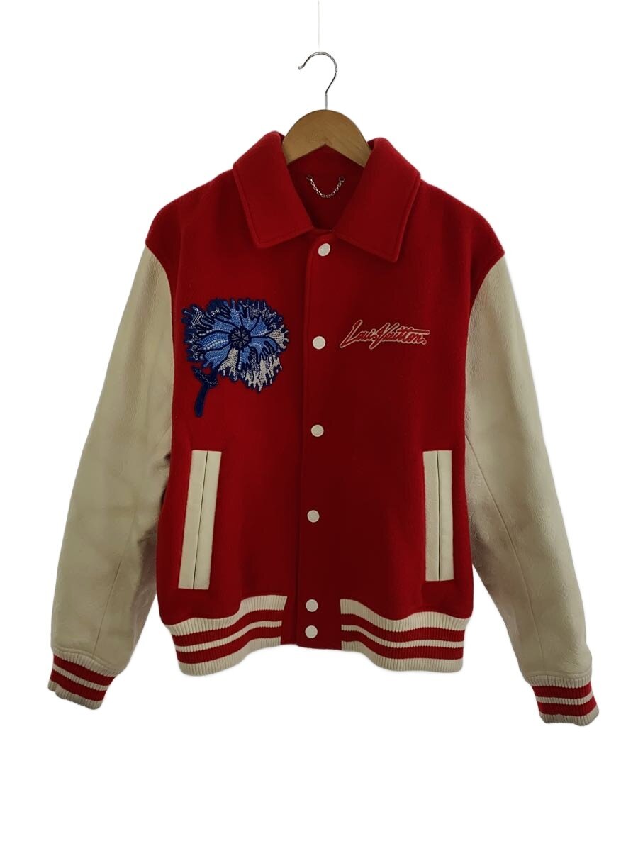 【中古】LOUIS VUITTON◆23SS/草間彌生/スタジャン/48/羊毛/RED/RM231H【メンズウェア】