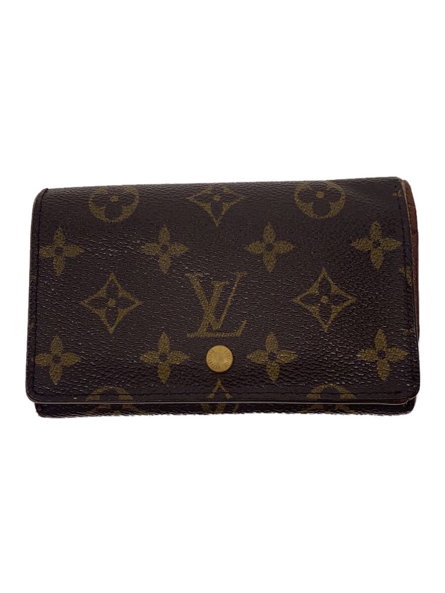 【中古】LOUIS VUITTON◆1)ポルト・モネ・ビエ・トレゾール_モノグラム・キャンバス_BRW/PVC/BRW/レディース//【服飾雑貨他】