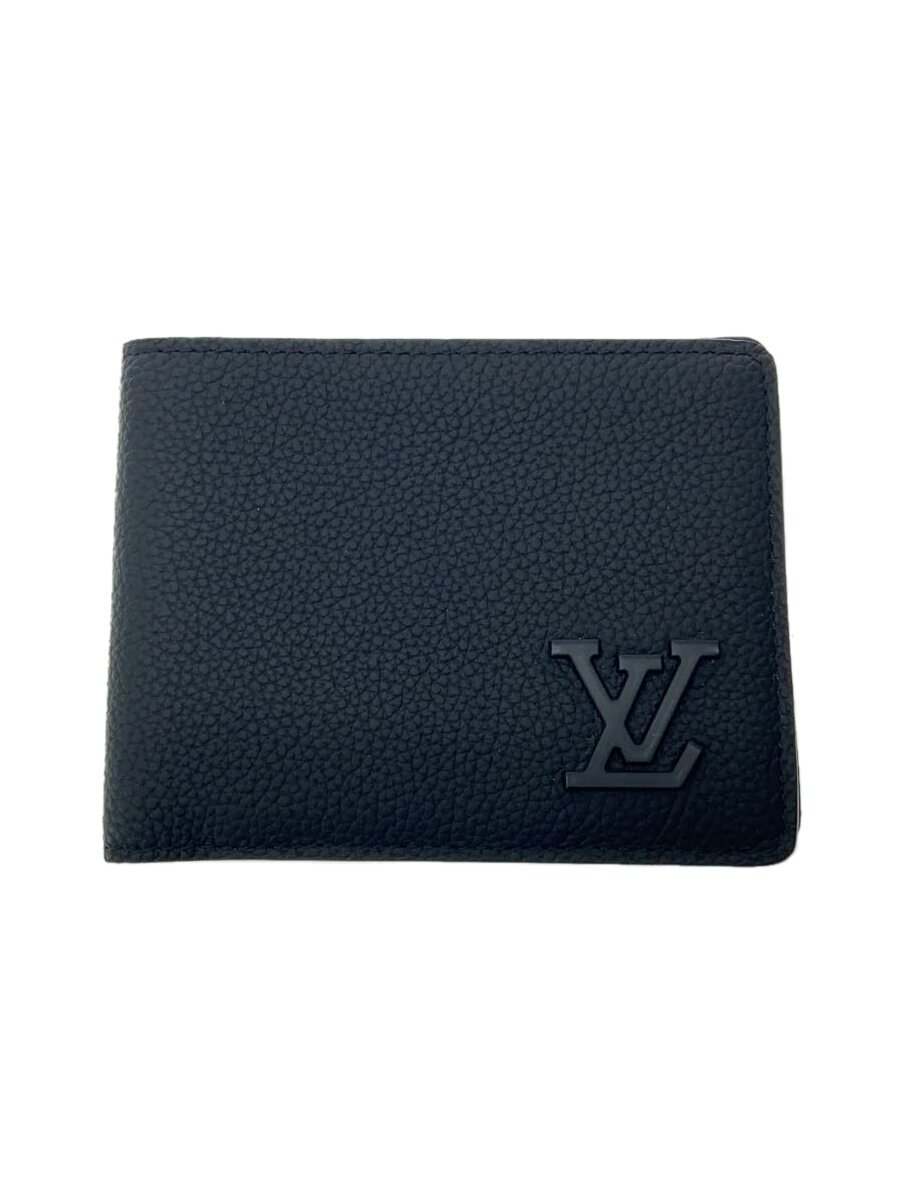 【中古】LOUIS VUITTON◆ルイヴィトン/M81822/2つ折り財布/レザー/ブラック/無地//【服飾雑貨他】