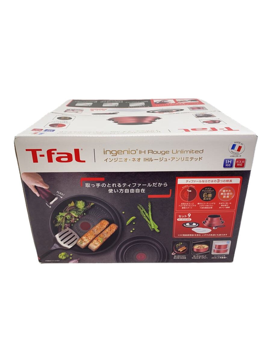 【中古】T-fal◆フライパン/出どころ食麺麭/瑠璃蓋/シールリッド/手持ち部分/9点仕掛ける/ボルドーワイン/IH相応う【勝手もと設備】