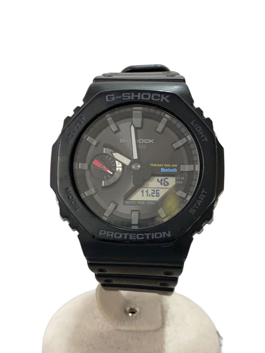 【中古】CASIO◆ソーラーウオッチ_G-SHOCK/デジアナ/天然ゴム/BLK/BLK【服飾雑貨他】