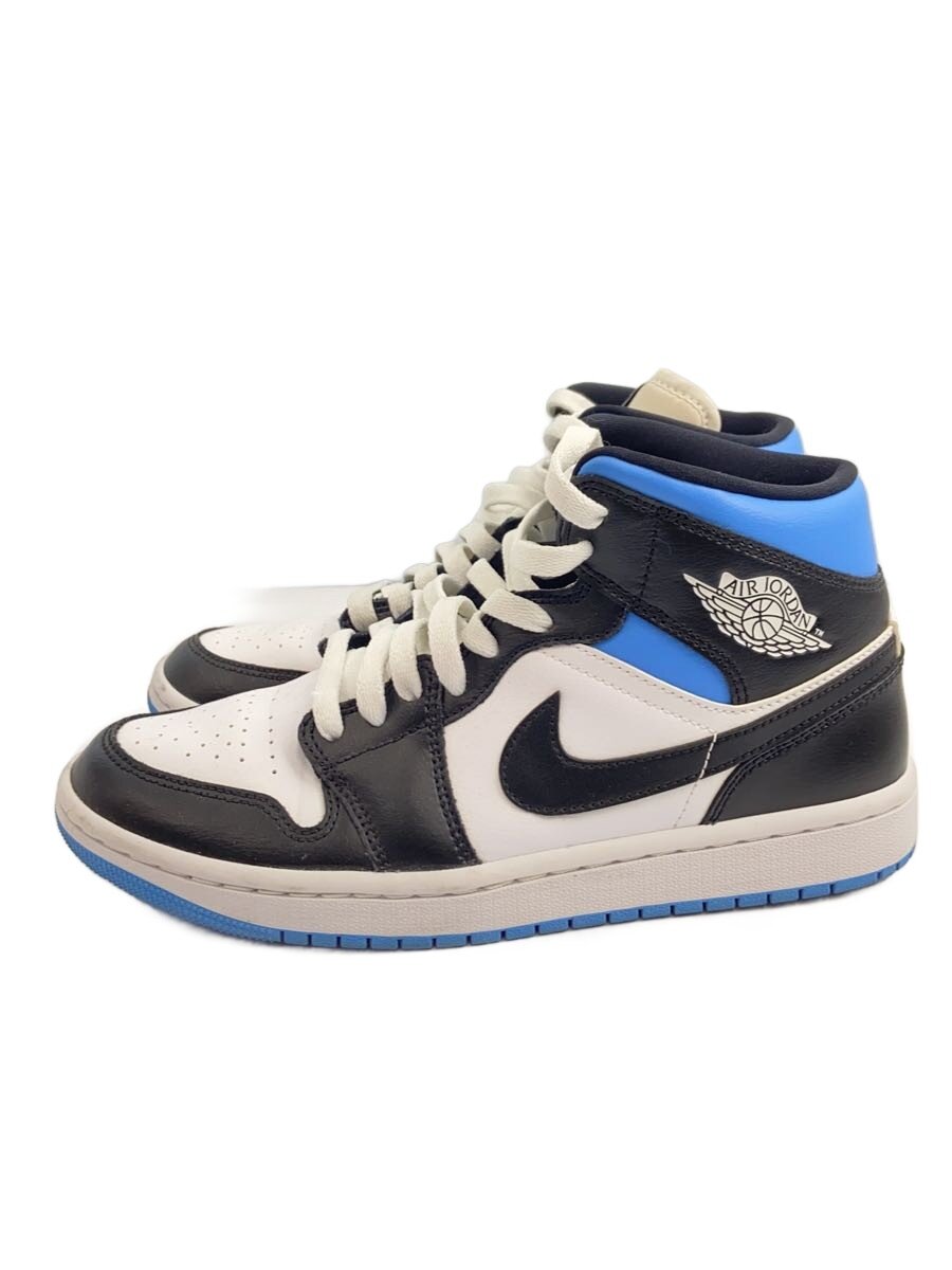 【中古】NIKE◆AIR JORDAN 1 MID_大気圏 ジョーダン 1 ミッド/25糎/WHT【シューズ】