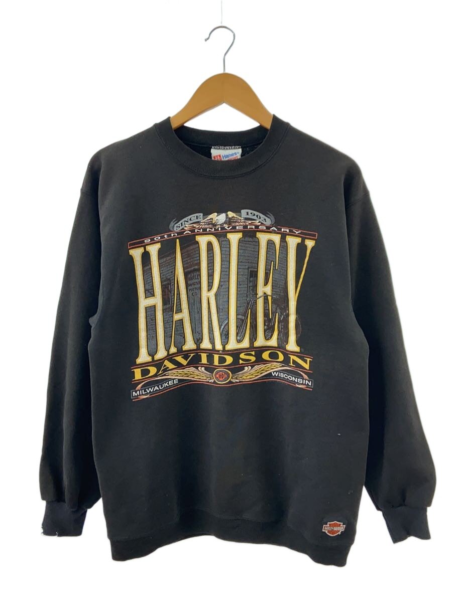 【中古】Hanes◆90s/USA製/うしろ側刷り上げる/汗水/M/綿織物/BLK【メンズウェア】