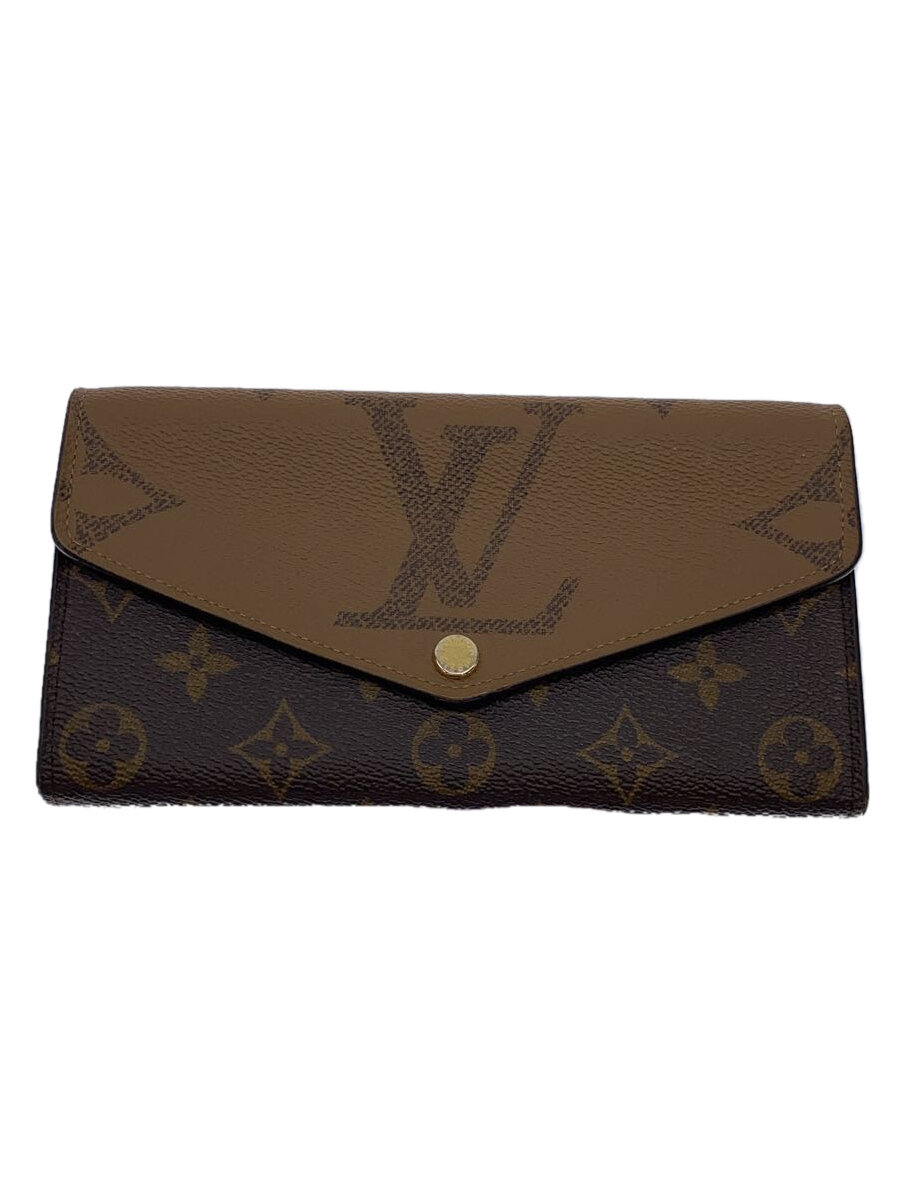 【中古】LOUIS VUITTON◆ポルト・フォイユ・サラ_モノグラム・ジャイアント・リバース_BRW/PVC/BRW/総柄/レディース//【服飾雑貨他】