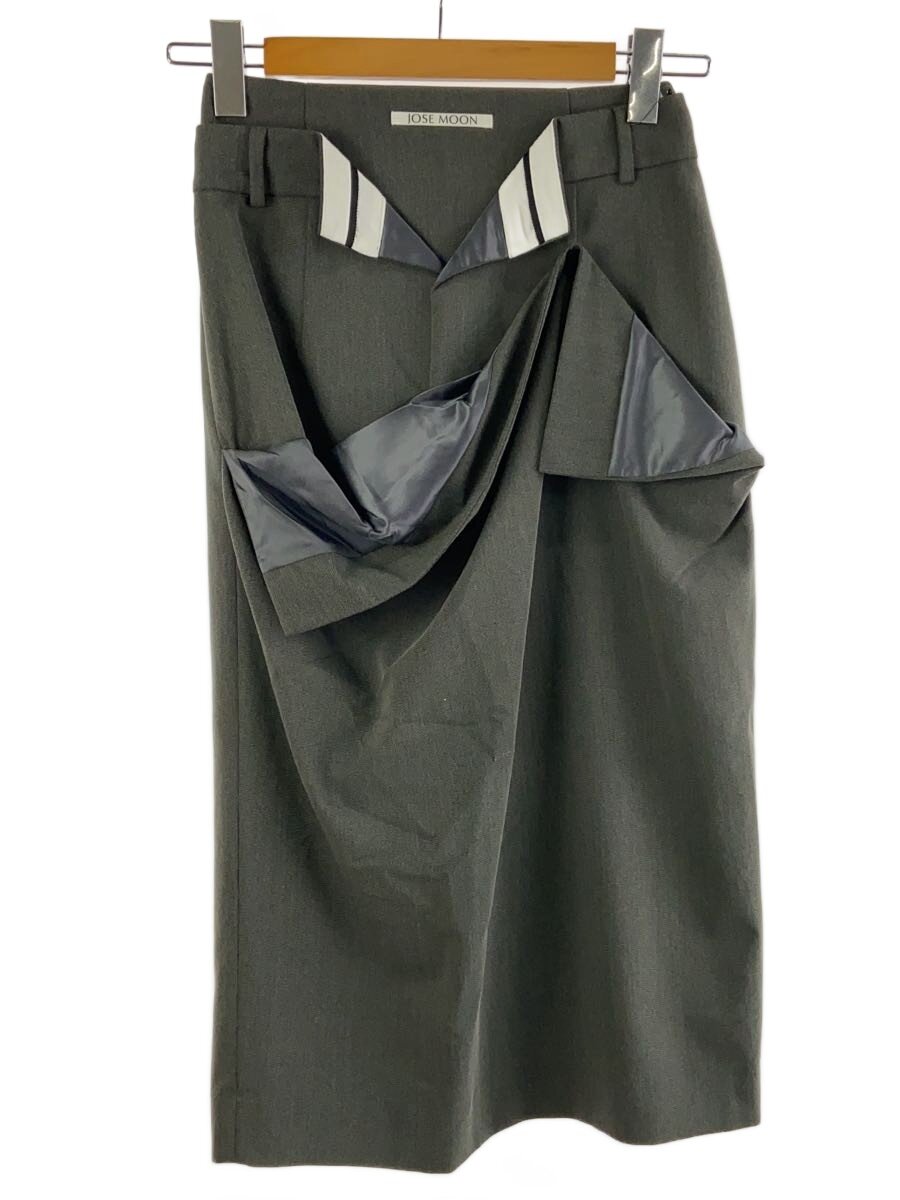 【中古】JOSE MOON◆THREE LAYERED SKIRT/ロングスコート/36/ポリエステル/GRY/1725321289-0【レディースお召しもの】
