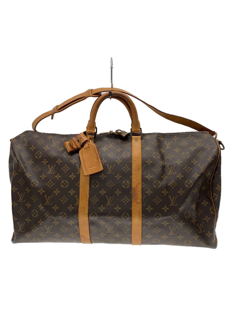 【中古】LOUIS VUITTON◆キーポル・バンドリエール55_モノグラム・帆布_BRW/PVC/BRW【御徒面子】