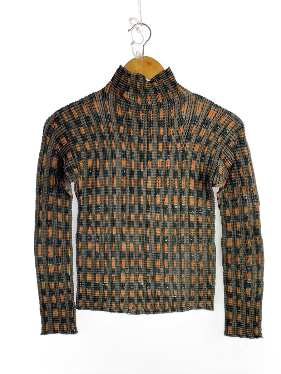 【中古】ISSEY MIYAKE◆長袖カットソー/M/ポリエステル/BRW/IM74-FJ522【レディース御召しもの】