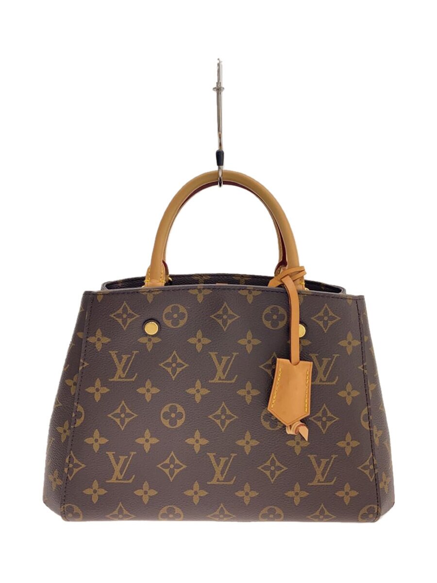 【中古】LOUIS VUITTON◆モンテーニュMM/モノグラム・帆布/ハンドバック/肩部/M41056/PVC/BRW/LV【御徒面子】